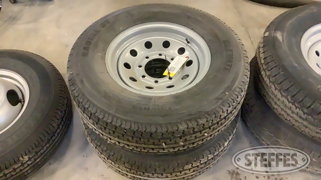 (2) Elevate ST235/80R16 Tires Mounted on 8 Bolt Wheels